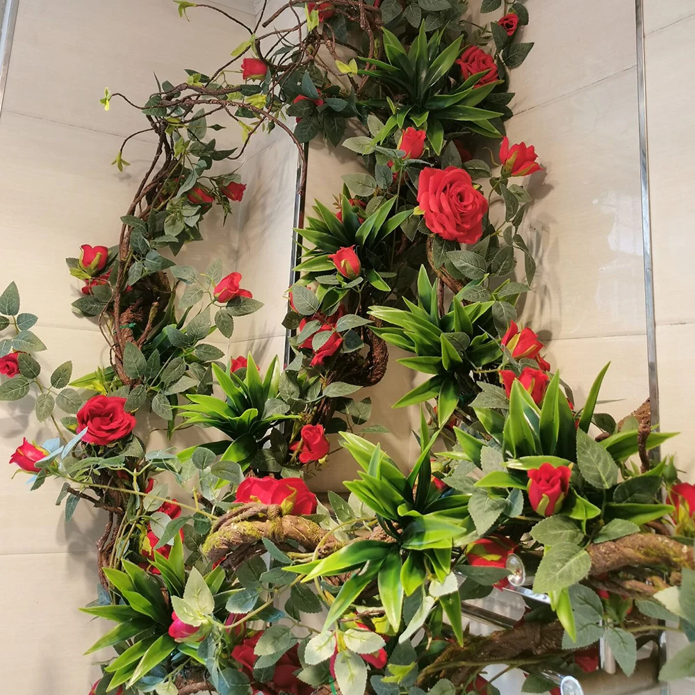 1.75 Meter Artificial Vine Green Leaf Simulation Rose Rattan Plant Branch Decoration Office DIY Rattan