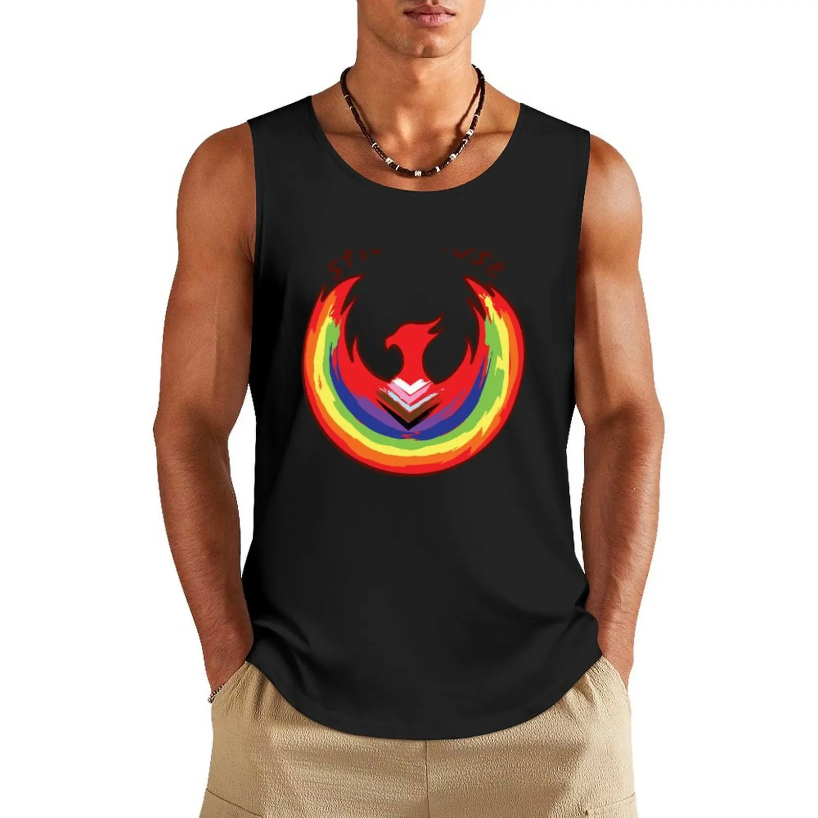 

Rising Rainbow Phoenix Tank Top running shirt underwear t shirt gym