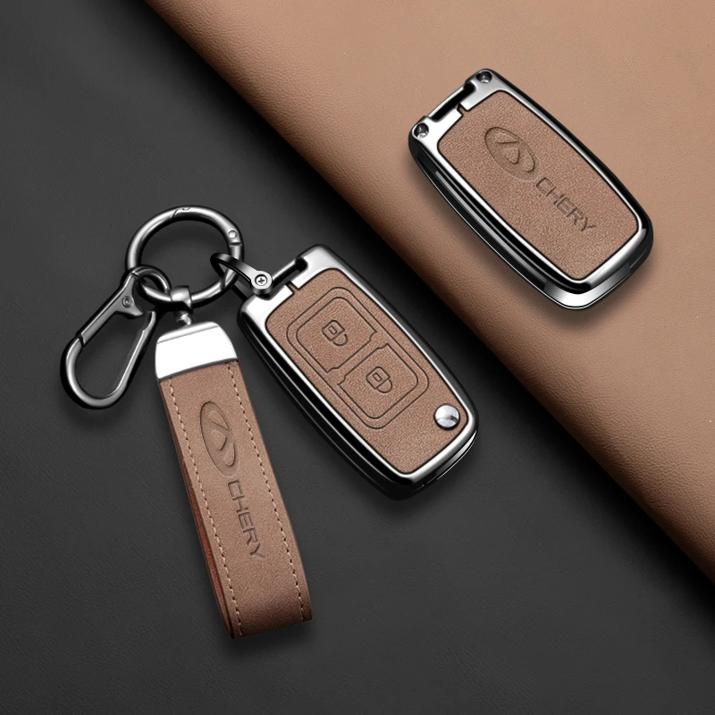 Leather Car Key Case Cover For Chery Tiggo E5 Fulwin Cowin EASTER 3 5 Chance Fora Elara A5 A1 Ego Tengo A3 Cielo T11 M11 A13 E5