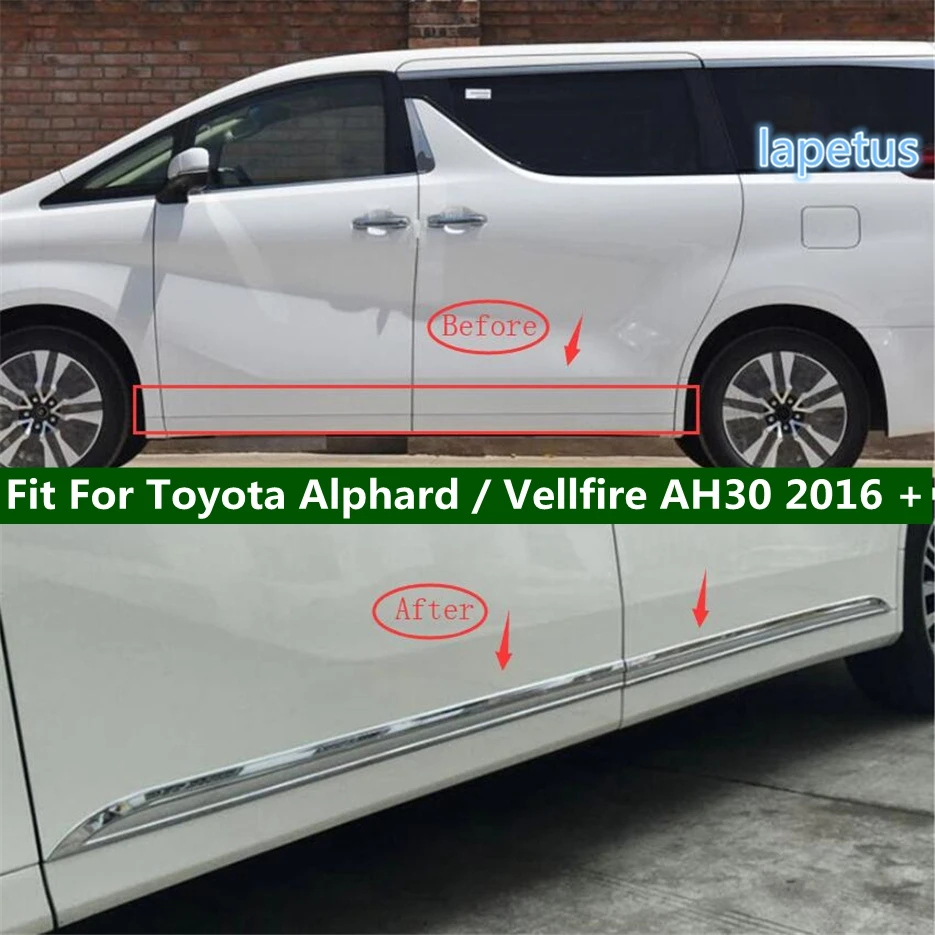 

Lapetus автомобильный молдинг двери, боковая линия, декоративная полоса, накладка, 4 шт. для Toyota Alphard/Vellfire AH30 2016-2019, внешний вид