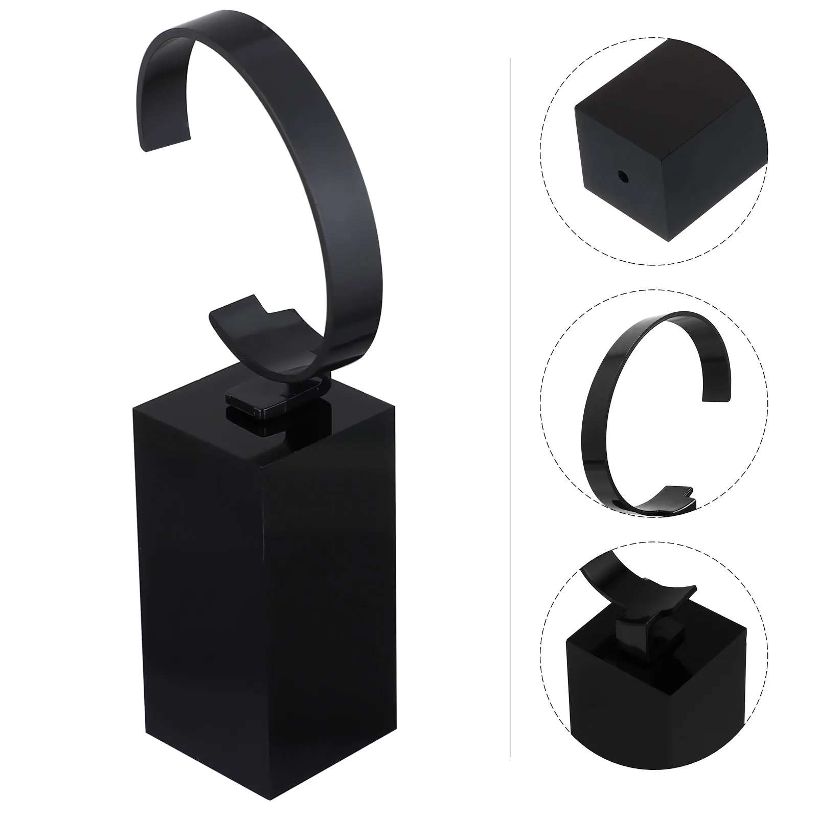 

Watch Display Stand Holder for Men Women Single Black Filling Miss Smooth Acrylic Organizer Wristwatch Storage Rack Case