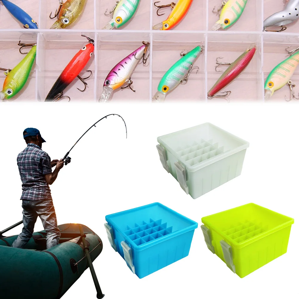 36 Grids Plastic Fishing Box Lined Box Webfoot Octopus Egi Storage Organizer Box Minnow Squid Jig Hard Bait Container