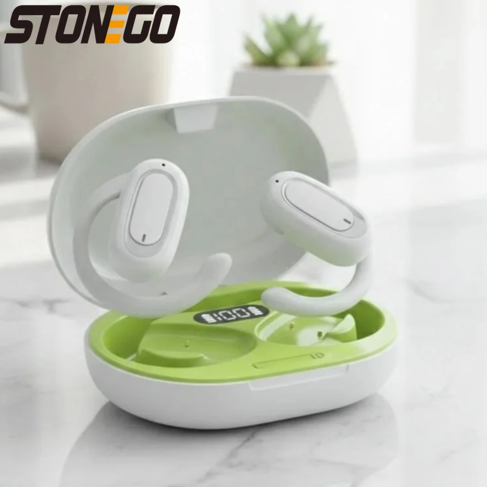 

Беспроводные наушники Open Ear Bluetooth 5 с 3D-звуком и глубокими басами, водонепроницаемые (IPX5), спортивные, с индикатором заряда батареи и USB-зарядкой