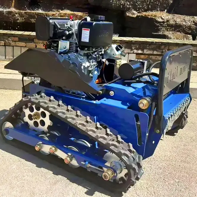 

Индивидуальная автоматическая сверхмощная гусеничная газонокосилка с дистанционным управлением, коммерческая газонокосилка с аксессуарами для дистанционного управления, робот