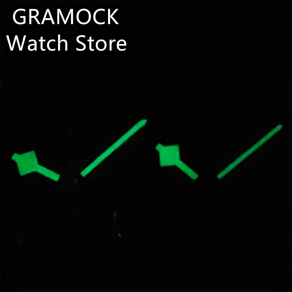 حركة جراموك كوارتز لساعات الرجال ، إكسسوارات ساعة ، يد ، أبيض ، أسود ، أيدي ندفة الثلج ، VK63 ، VK64