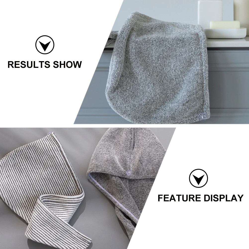 

2Pcs Hair Drying Caps Bamboo Charcoal Fiber Fast Absorption Lightweight Travel Friendly Smooth Frizz Reduction Home Salon Hotel