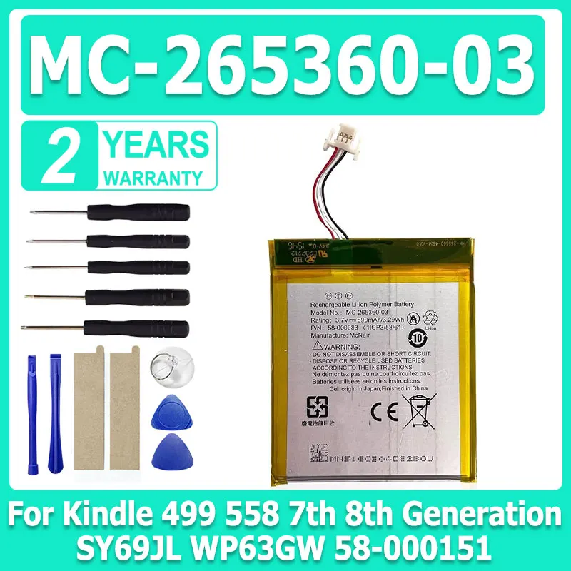 

MC-265360-03 BATTERY For Kindle 499 558 7th 8th Generation SY69JL WP63GW 58-000151 MC-265360-03 Phone Battery Bateria