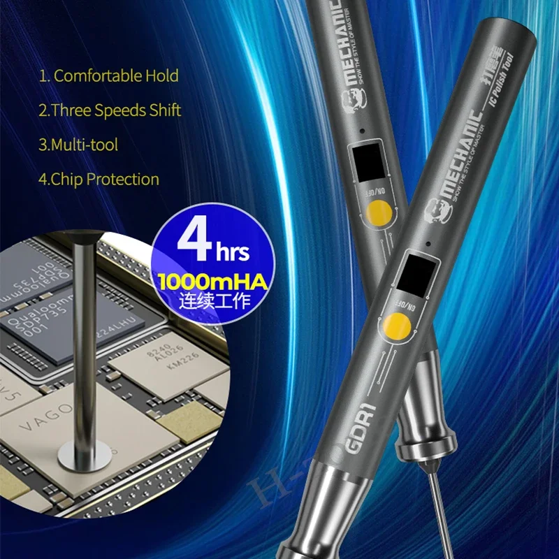 Imagem -06 - Mechanic Gdr1 sem Fio Pequeno Handheld Chip Polimento Caneta de Moagem Cpu Flash Nand Remoção de Corte Escultura de Jade Ferramentas Diy
