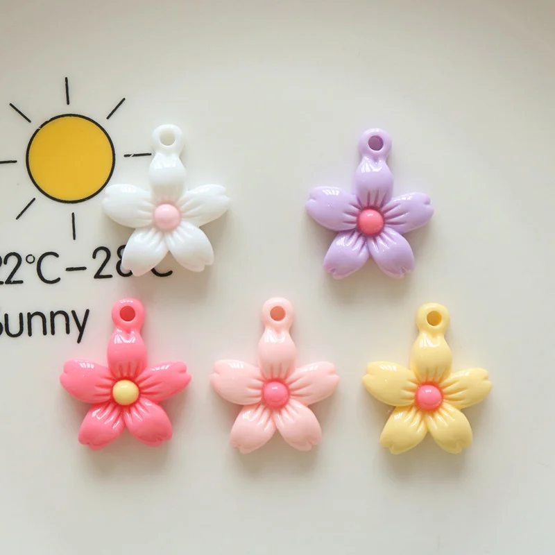 

10Pcs Cute Flower Resin Charms Multicolor Pendants for Woman Handmade Earrings Necklace Jewelry Scrapbooking Art Craft Supplies