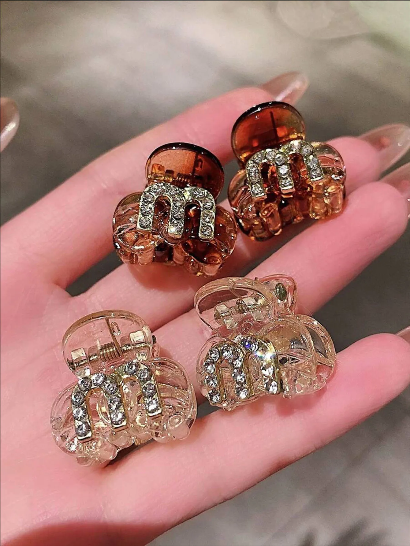 Neue Acryl Strass Pony Seite Haar Clip Stirn Clip Glänzenden Kopfschmuck Haar Clip Greifen Frauen Mädchen Haar Stil Zubehör – Detail 6