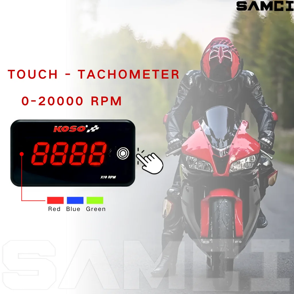 Motorcycle Universal KOSO RPM Meter Mini Digital Tachometer Waterproof Touch RPM Gauge For Honda ADV 350 Navi PCX 125 Hornet