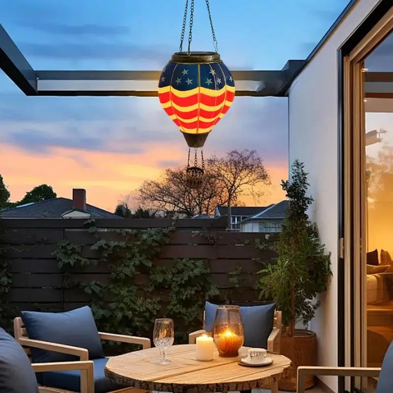 

Outdoor Hang Hot Air Balloon Lanterns Solar Powered Solar Hot Air Balloon Flickering Flame Hang Solar Lanterns Outdoor Lights