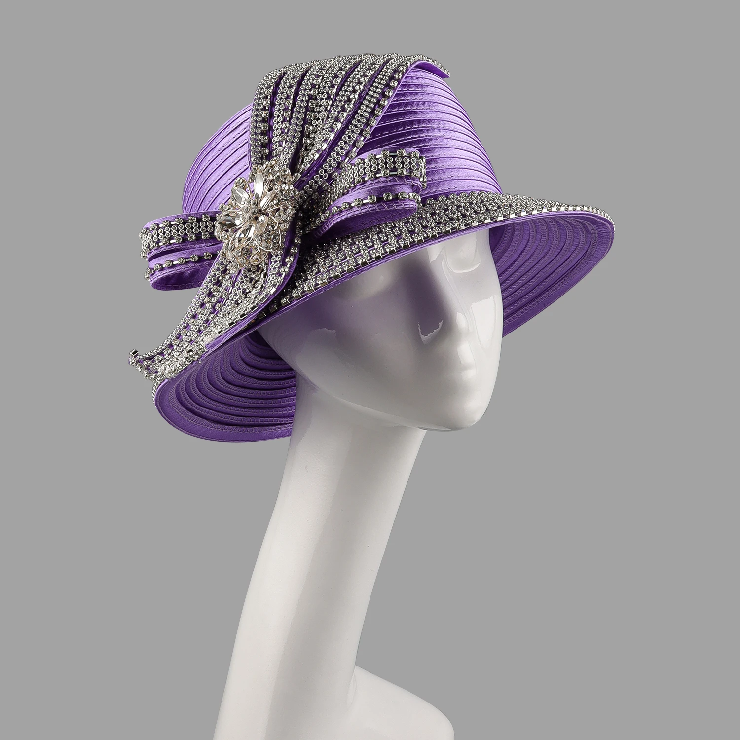 المرأة الساتان قبعة الشمس لحفل الزفاف كنتاكي ديربي حفلة الفاسناتور الكنيسة مأدبة أغطية الرأس قبعات الكنيسة العصرية للسيدات #4