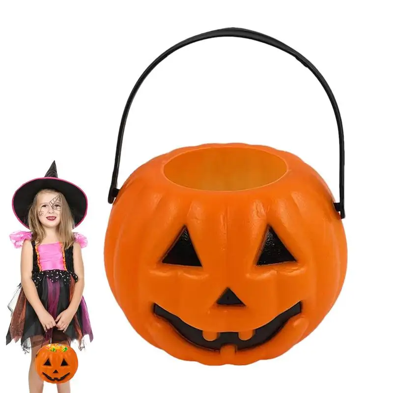 1Pc Pumpkin Bucket Container Kids Trick Or Treat Gift Favors Box Cookie Snack Holder Halloween Party Props Home Decoration