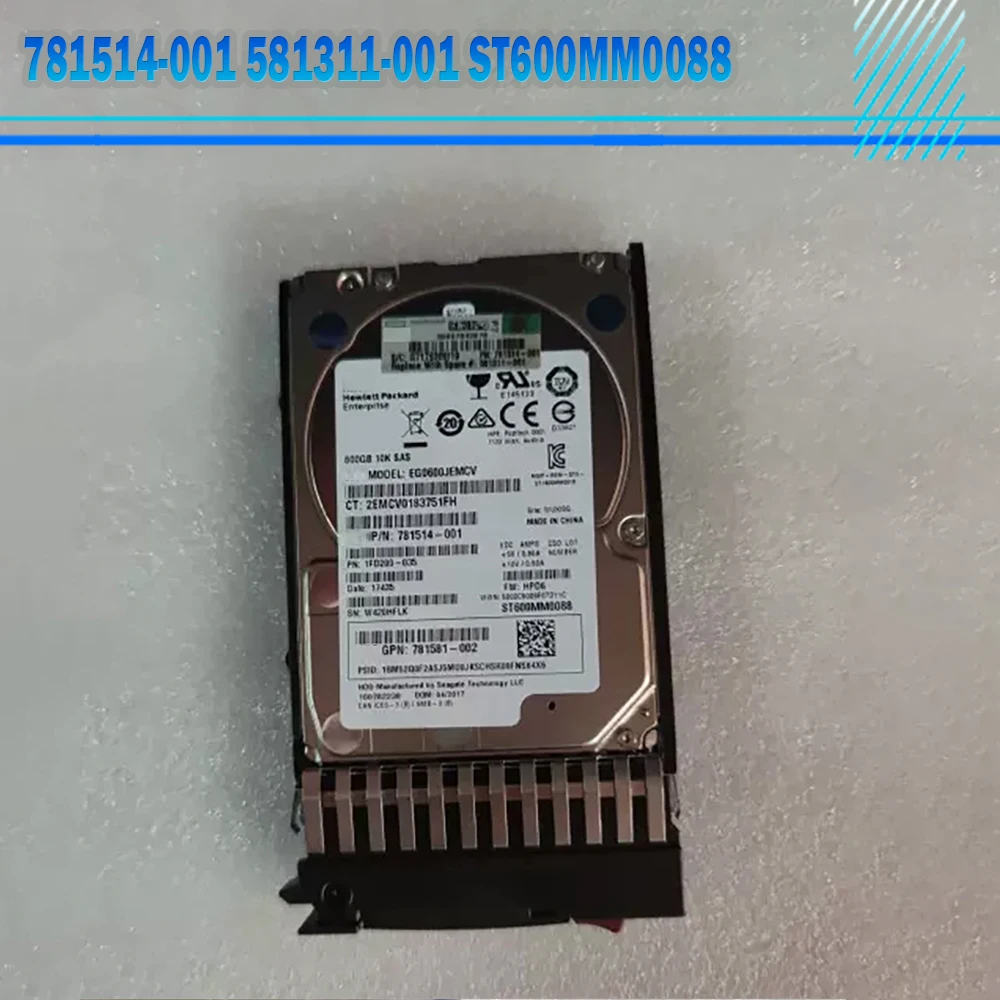 

For HP 781514-001 581311-001 HDD 600G SAS 2.5'' 10K ST600MM0088