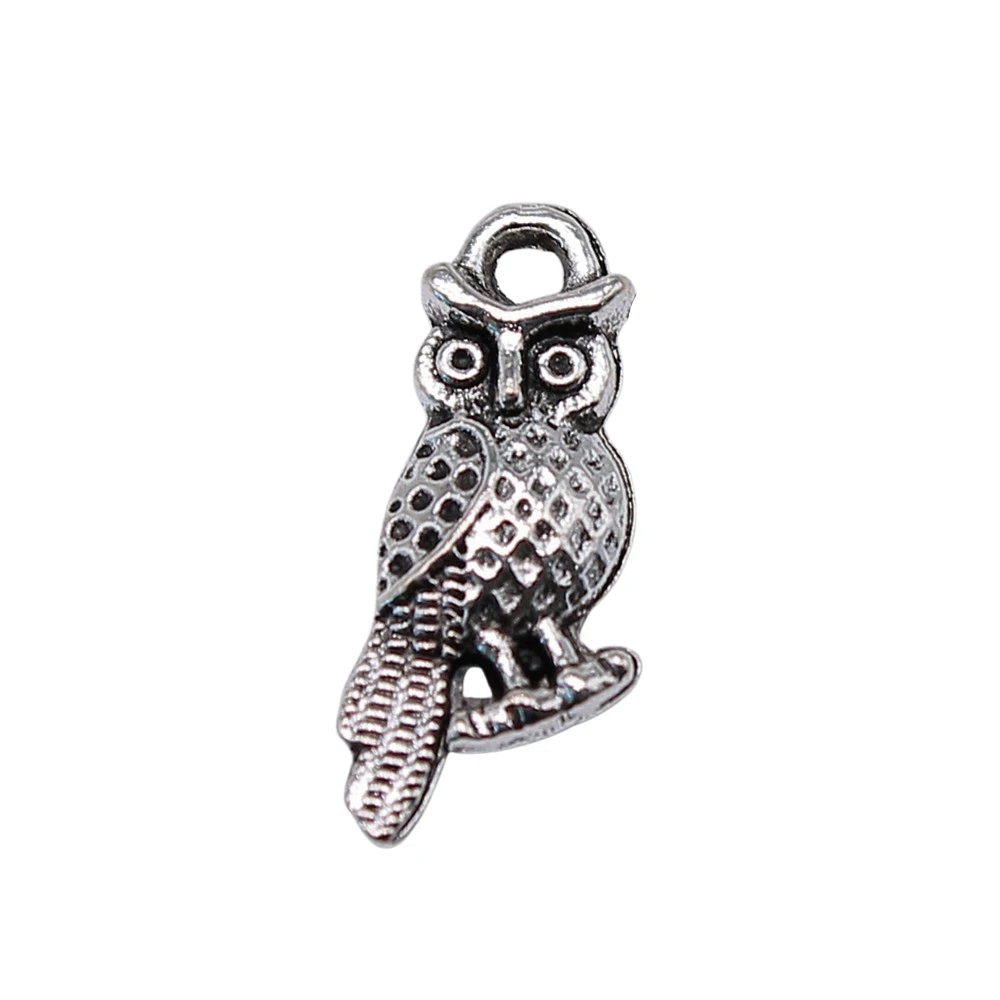 Decoration Owl Charms For Jewelry Making 16x7mm 20pcs