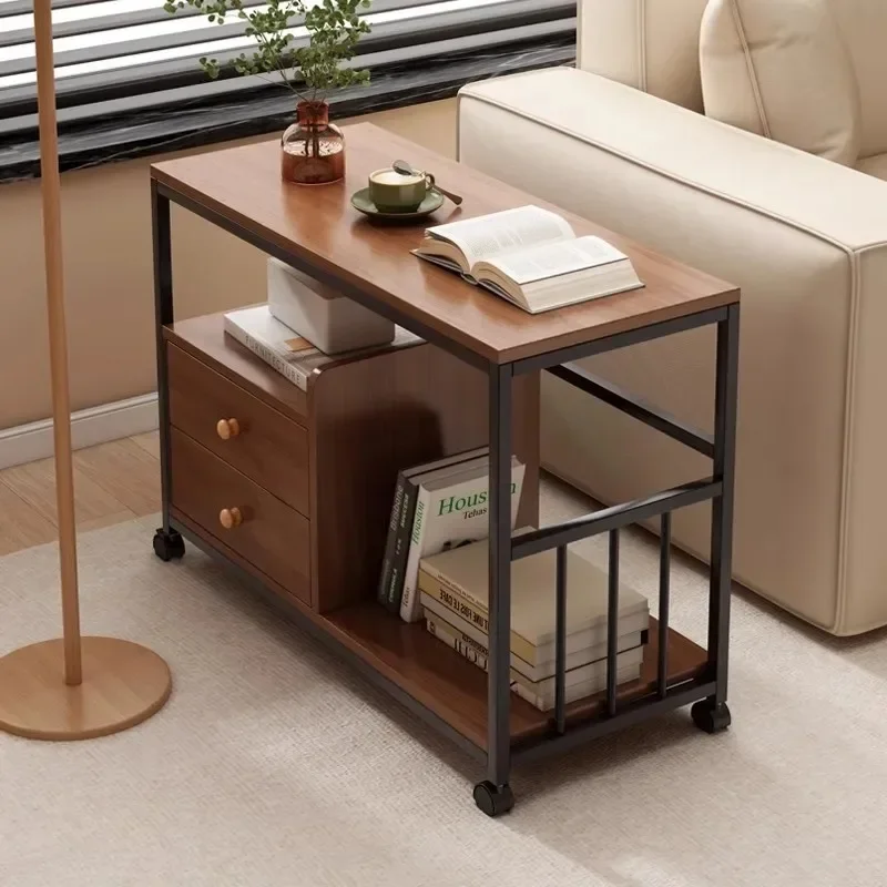 Sofa side cabinet removable living room coffee table small table shelf household side cabinet leisure balcony tea table