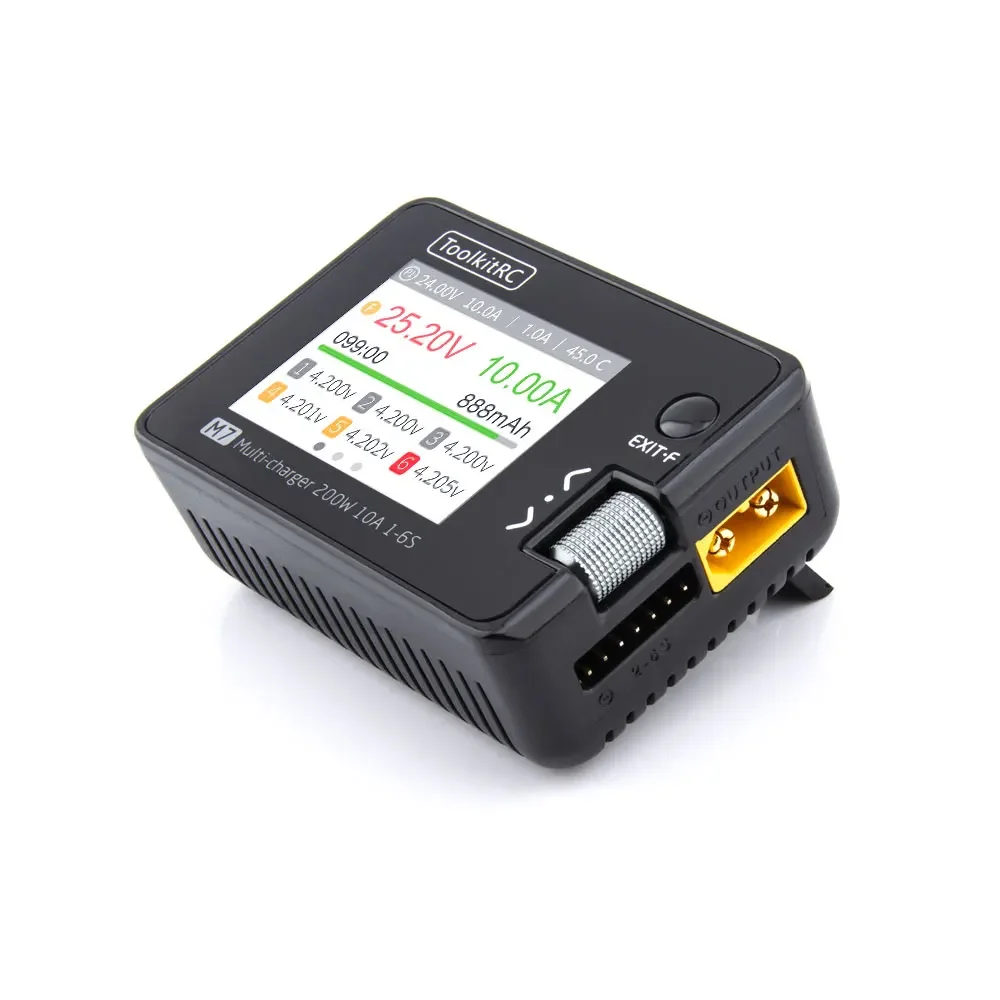 ToolkitRC M7 200W 10A Ładowarka DC Balansująca Rozładowarka Zasilacz do Akumulatorów Lipo 1-6S z Kontrolą Napięcia Serwo Test ESC Odbiornik
