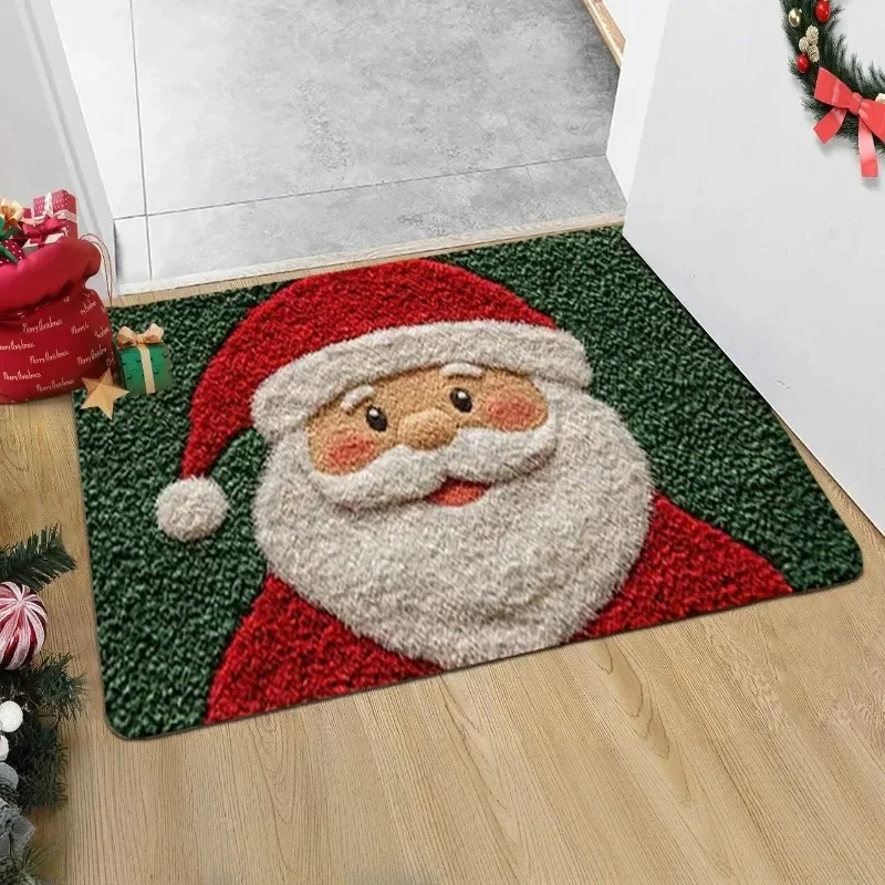 HOT Christmas Door Mat Red Santa Claus Outdoor and indoor Gingerbread Man Carpet New Year  Merry Christmas Home Decor Foot Mat