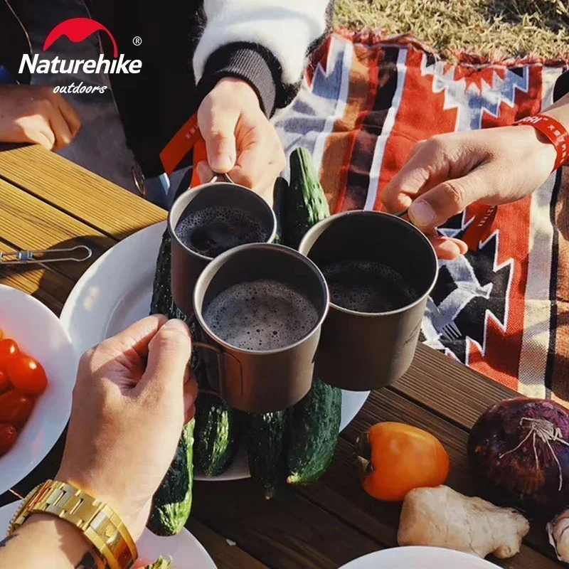 Imagem -06 - Naturehike Copo de Titânio Caneca de Acampamento Talheres Turísticos Utensílios de Piquenique Suprimentos de Cozinha ao ar Livre Viagem Panelas Intestino