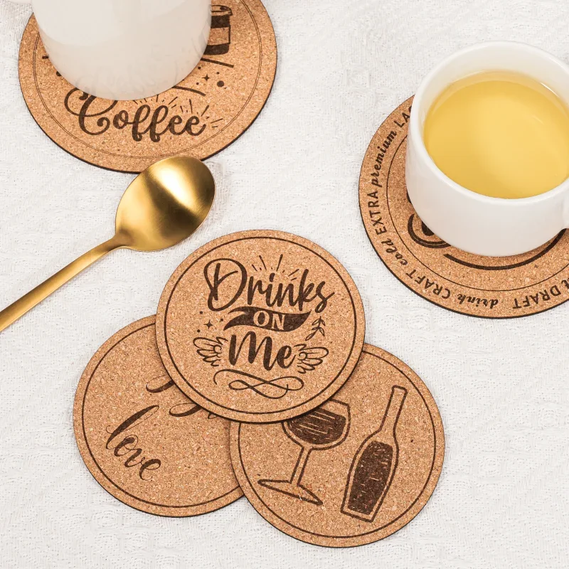 JY For bambu lab 2mm Cork Sheets(4Piece)Hand made diy Coaster Birthday Gift
