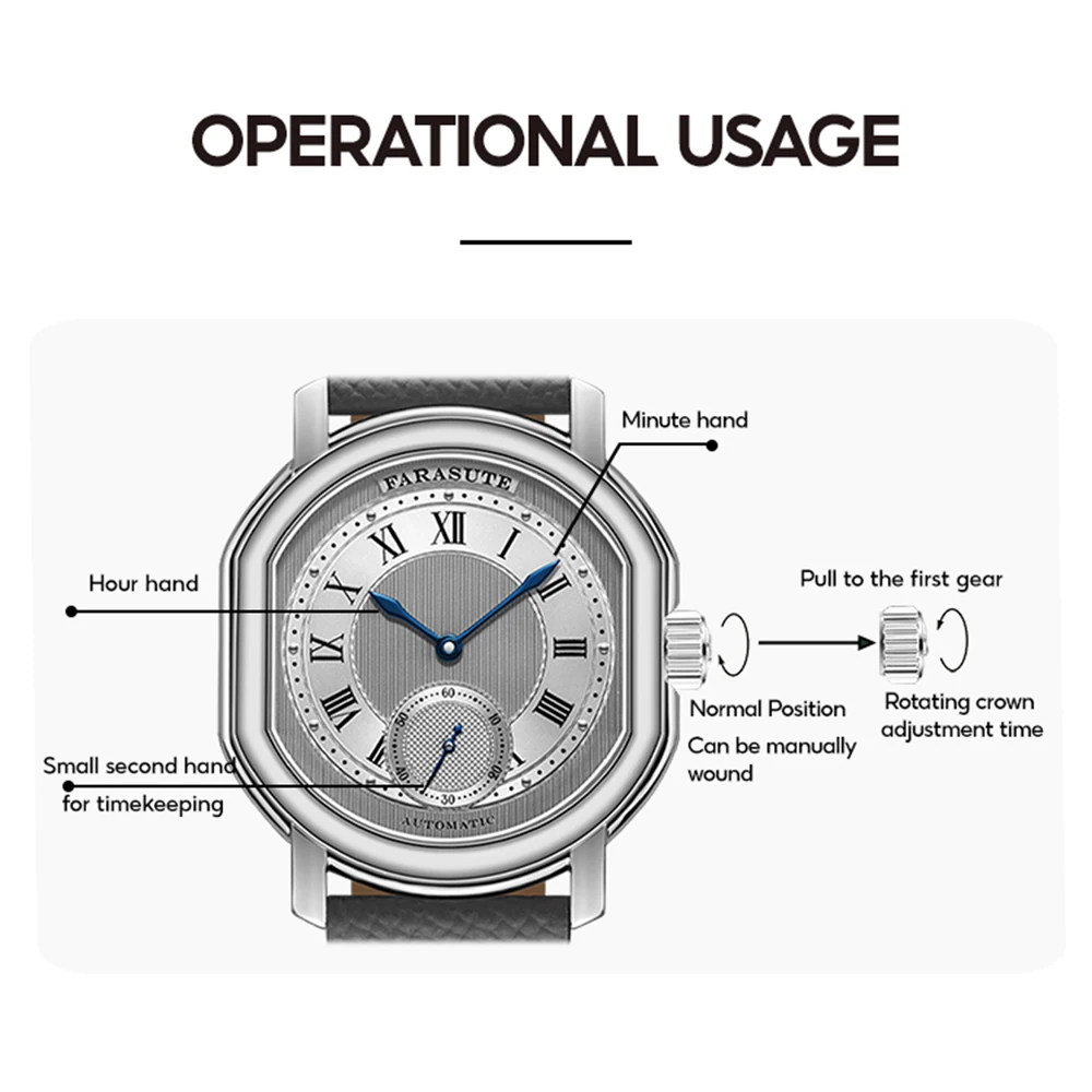 FARASUTE 38mm Retro Men's Watch Peacock Custom Automatic Mechanical Movement 5ATM Waterproof Sapphire Wristwatch Reloj Hombre - Image 5
