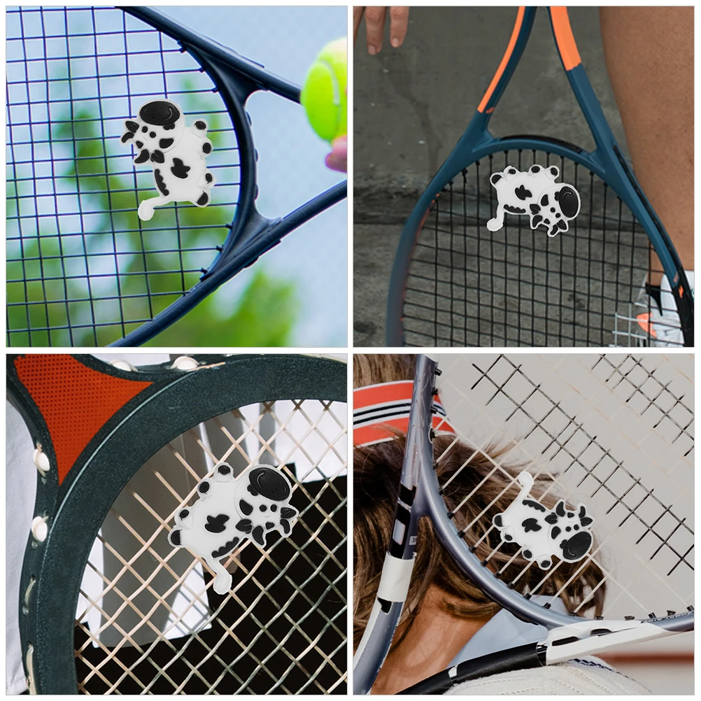 

3 Pcs Replacement Tennis Racket Shock Absorber Dampers for Rackets Cartoon Cow Dampener Clip