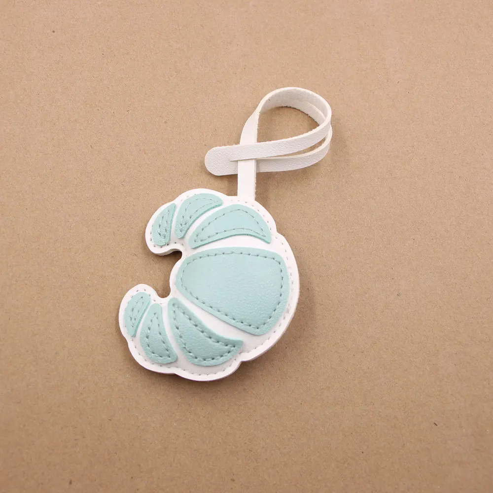 جديد الإبداعية الكرواسون المفاتيح الجلود الخبز شكل حقيبة يد حقيبة ساعي حقيبة تحت الإبط قلادة إكسسوارات الأمتعة سيارة الداخلية