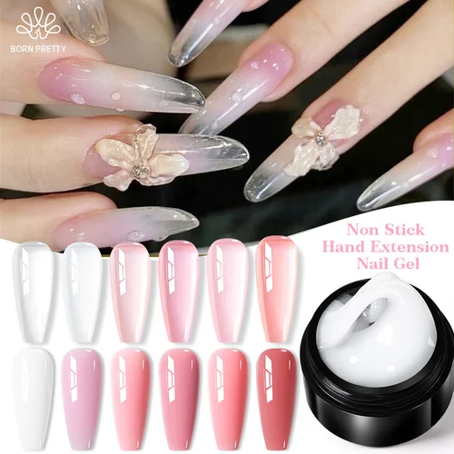 Imagen 1 del producto BORN PRETTY 15ml sin palo extensión de manos esmalte de uñas en Gel forma de dedo claro desnudo rosa arte de uñas camuflaje acrílico Gel duro