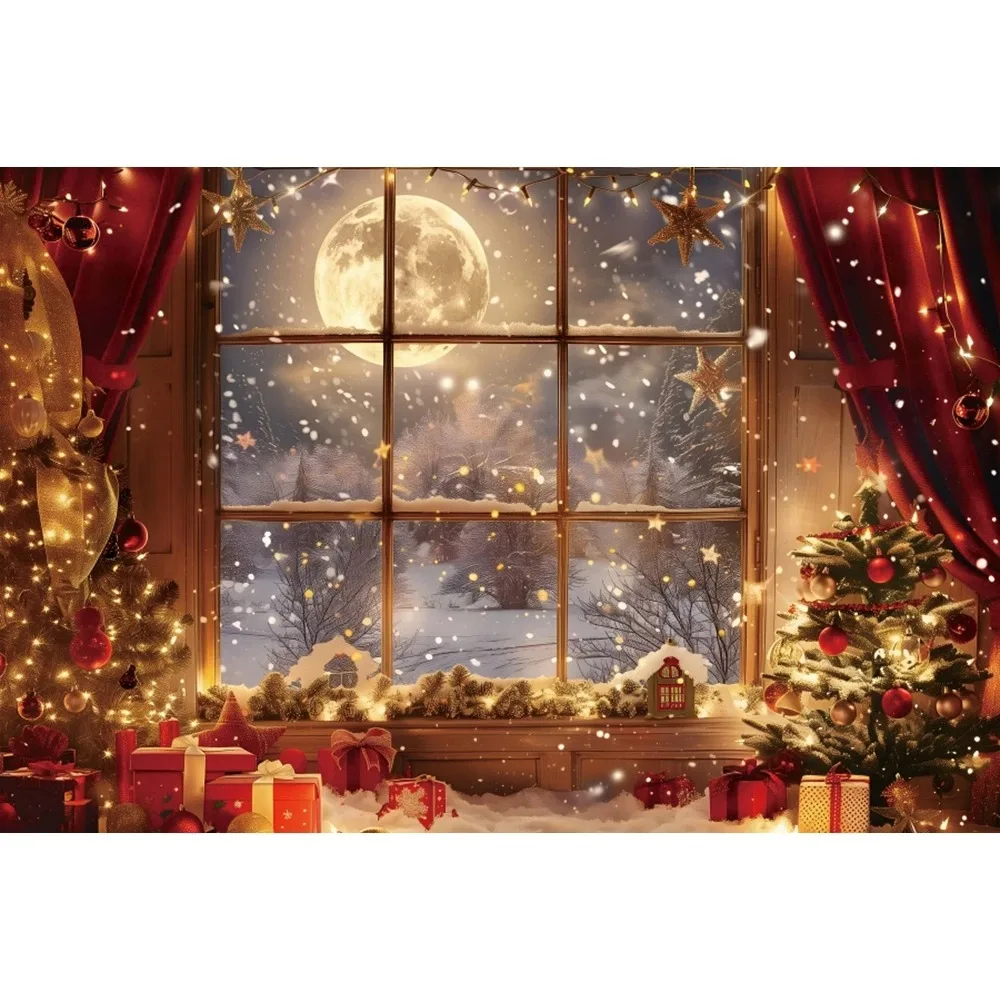 Winter Christmas Snowman Christmas Tree Theme Banner Decoration Background, Christmas Day Party Decoration Photography Backdrop