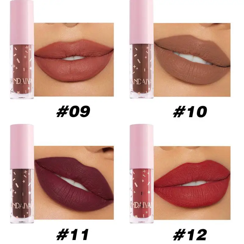 12PCS Matte Lipstick Moisturizing Lip Gloss Long Lasting Matte Lip Clay Lipstick Makeup Sexy Long Lasting Velvet Matte Lip Gloss