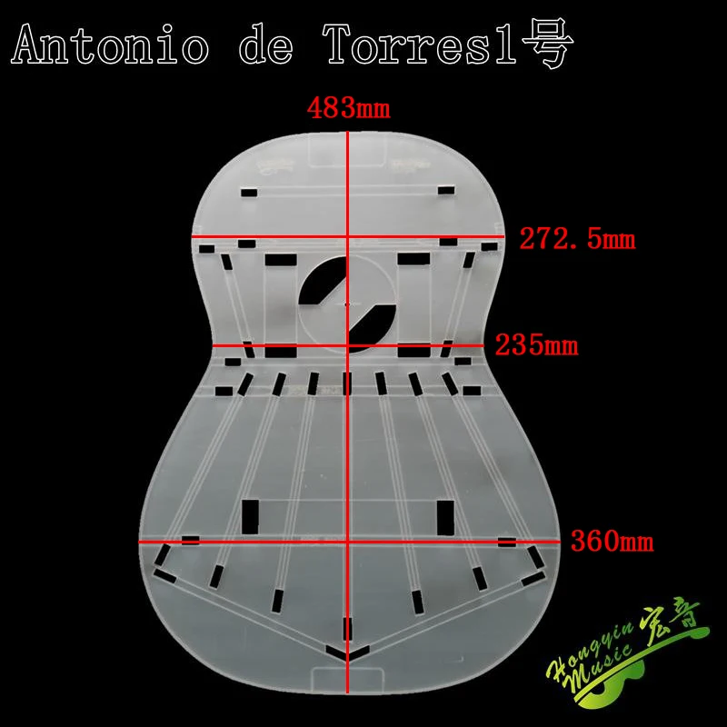 Famous Guitar Transparent Acrylic Template Guitar Making Molds Appearance Sound Hole Sound Beam Location Map