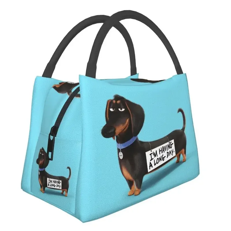 Dachshund Dog Thermal Insulated Lunch Bags Women Sausage Wiener Badger Portable Lunch Container for Work Travel Meal Food Box