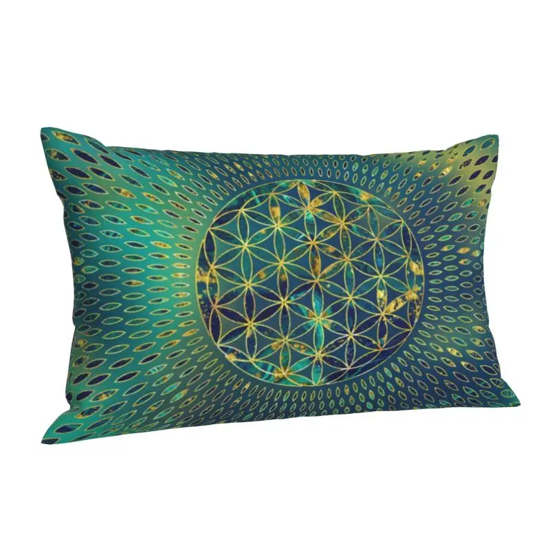 Custom Flower Of Life Marble And Gold Pillowcase Mandala Nordic Cushion Cover Soft Pillowcase