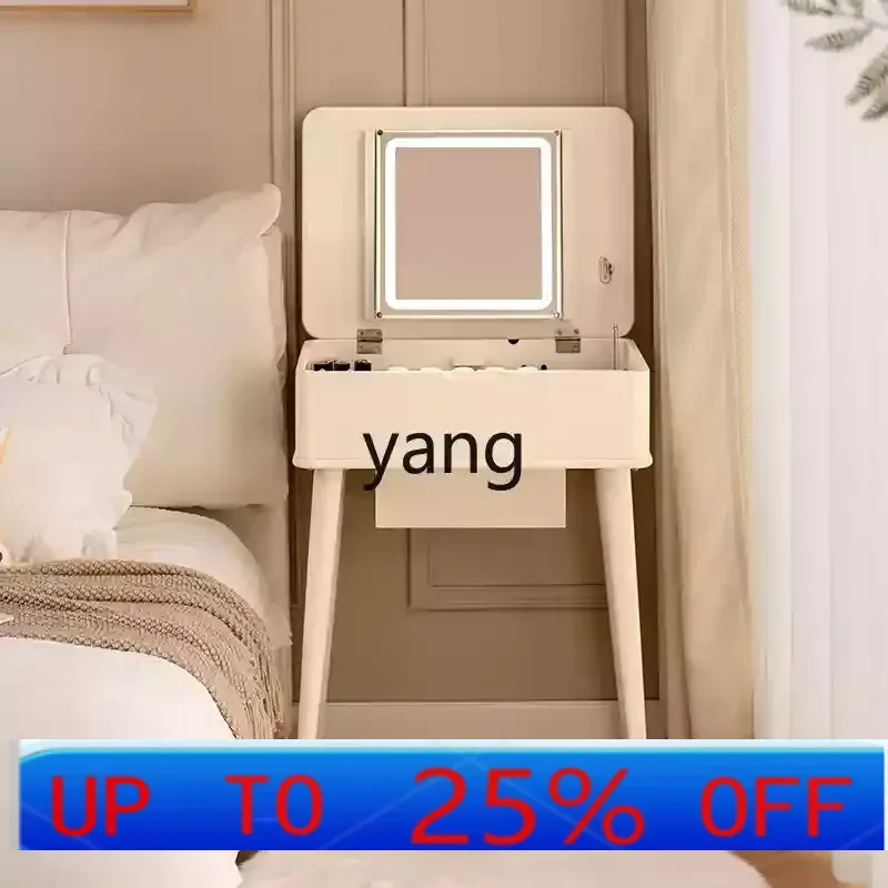 LMMsmall bedroom bedside dressing table small apartment solid wood clamshell dressing table 60cm