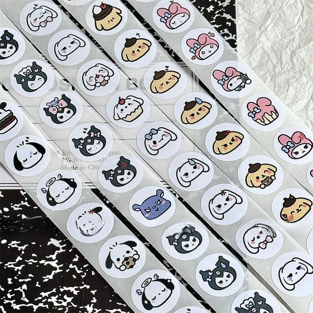 200Pcs Anime Hello Kitty Sanrio Stickers Kuromi Melody Cute Curly Sealing Cartoon DIY Graffiti Fashion Sticker for Kid Gift Toys