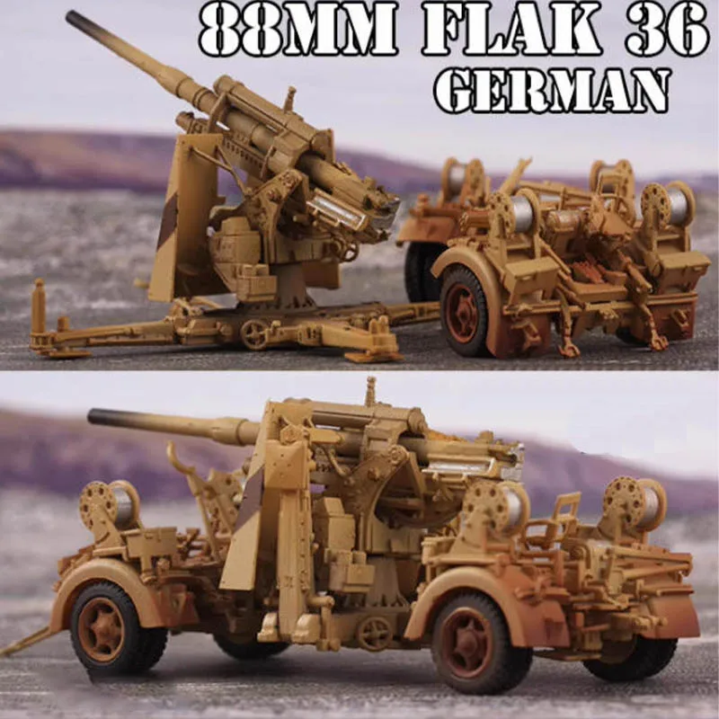 

1/72 Scale German 88MM FLAK 36 Simulation Plastic Truck Model Collectible Toy Gift Souvenir Decoration Static Display