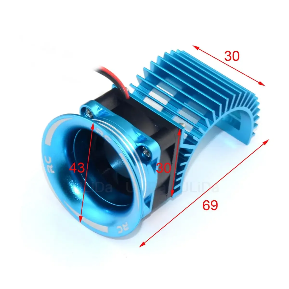 36mm Aluminum Alloy Heat Sink + 5V Cooling Fan + Air Channe Cover for 1:8 1/10 RC Toys Car Model Boat 540 550 3650 Motor