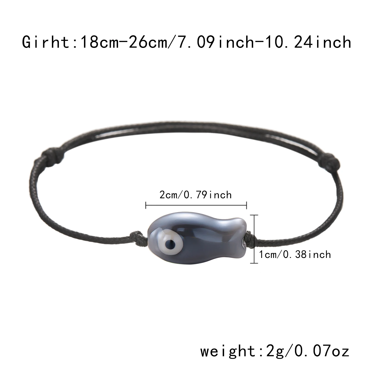 Minimalistisches Cartoon-Keramik-Fisch-Armband für Damen und Herren, niedliches buntes Tier, handgefertigtes geflochtenes Armband, glücklicher Freundschaftsschmuck – Detail 4
