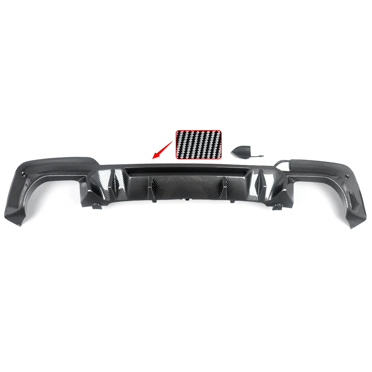 Carbon Look Diffuser voor BMW X3 G01 M40i 20d 20i 25i 30i 2018 2019 2020 2021 PERFORMANCE Achterbumper Diffuser Lip Gloss Zwart - afbeelding 1