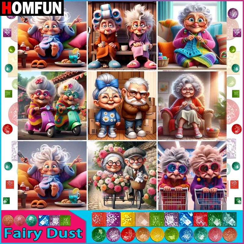 

HOMFUN Fairy Dust Diamond Painting "Portrait Woman Man" 5D DIY Diamond Embroidery Full Square/round Rhinestone Of Picture