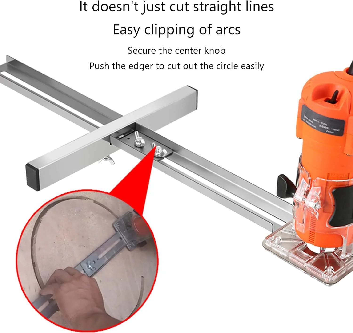 Universal Router Guide Jig Precision Edge Guide for Trimmer Groove Circle Cutting Template with Positioning Pins for Woodworking