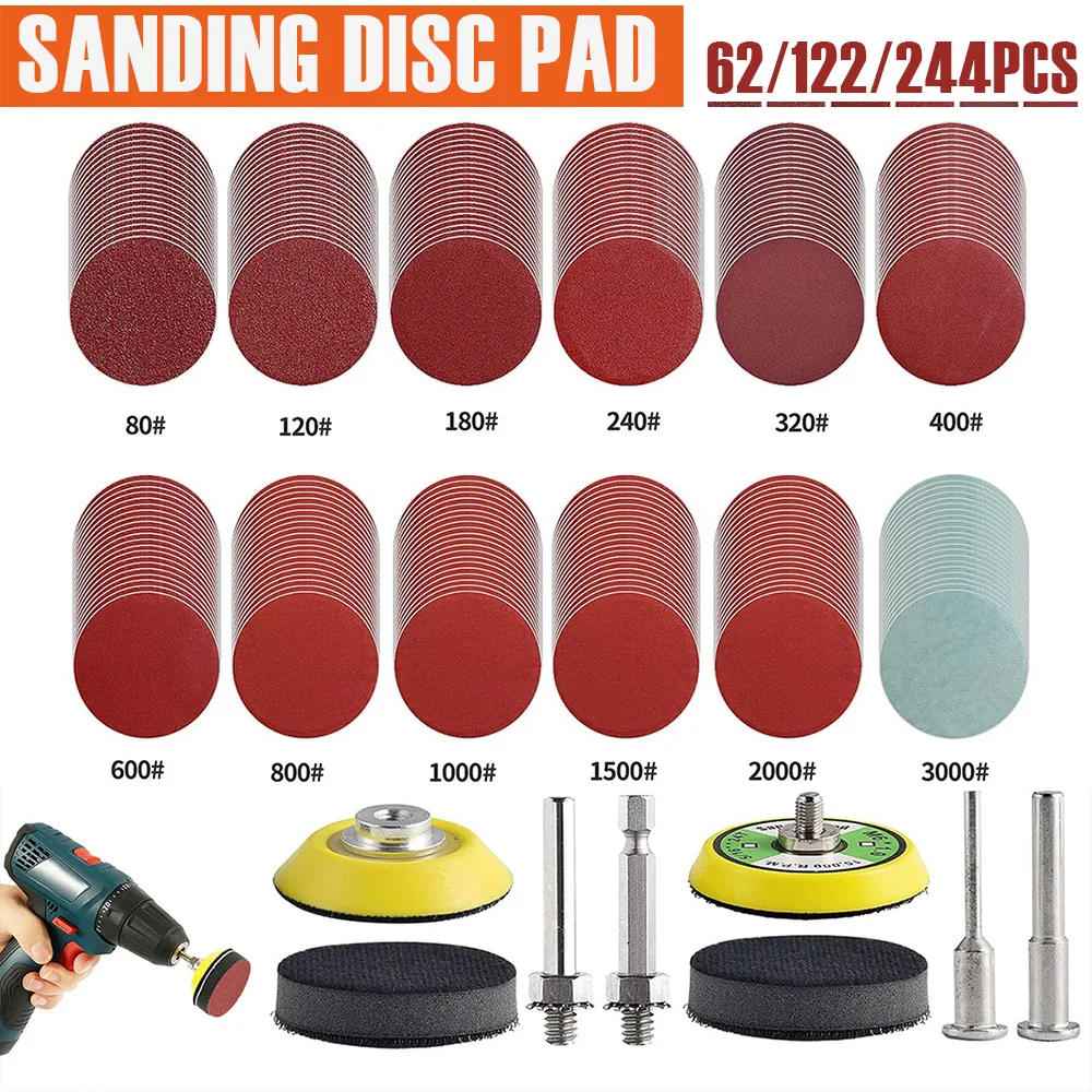 2 Inch Sanding Disc 80-3000 Grit Alumina Sanding Pad Drill Grinder Rotary Tools Accessories Quick Change Sanding Sheet for Metal