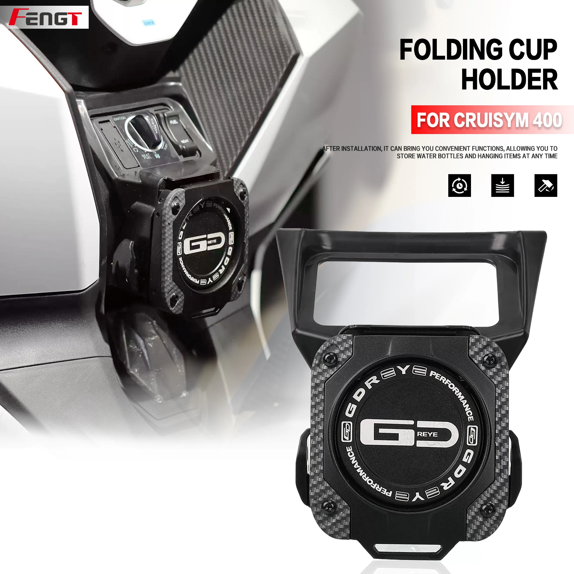 For SYM CRUISYM400 CRUISYM 400 Motorcycle Special Bracket With Stand Water Cup Beverage Water Drink Cup Holder Storage Hook