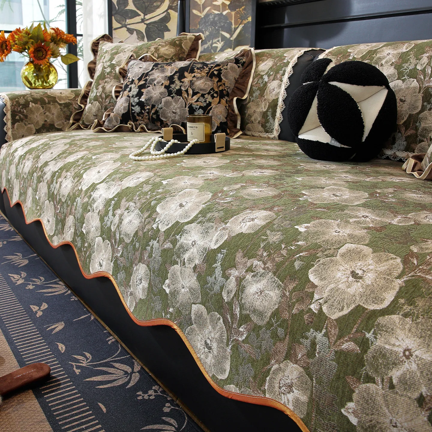 Anti-slip Wearproof Sofa Cover Luxurious Jacquard Armchair Cover Furniture Protective Cover Towel Fashion Living Room Decoration