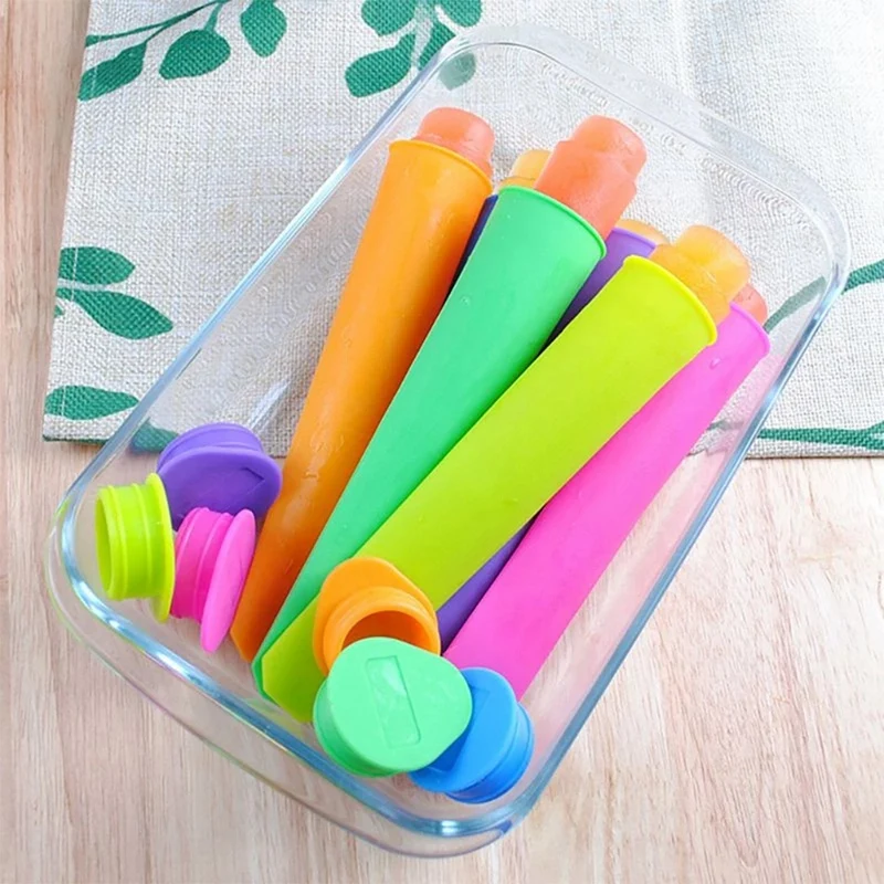 TKOH-30 piezas de moldes para paletas de verano, moldes para helado de silicona de grado alimenticio de colores aleatorios DIY para cocina