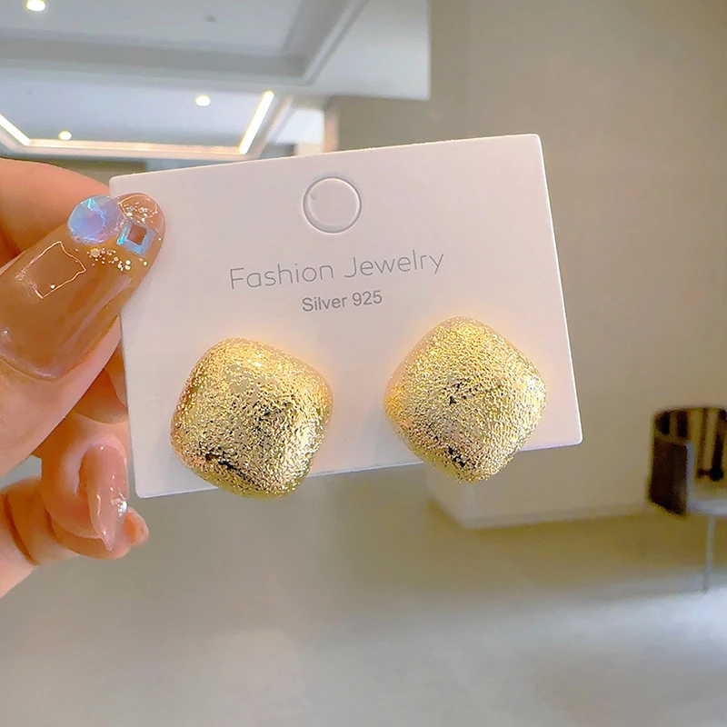 موضة هندسية ساحة وأقراط المرأة سيدة خمر ماتي تصميم غرامة المجوهرات بالجملة الفتيات حفلة عيد ميلاد أقراط هدية