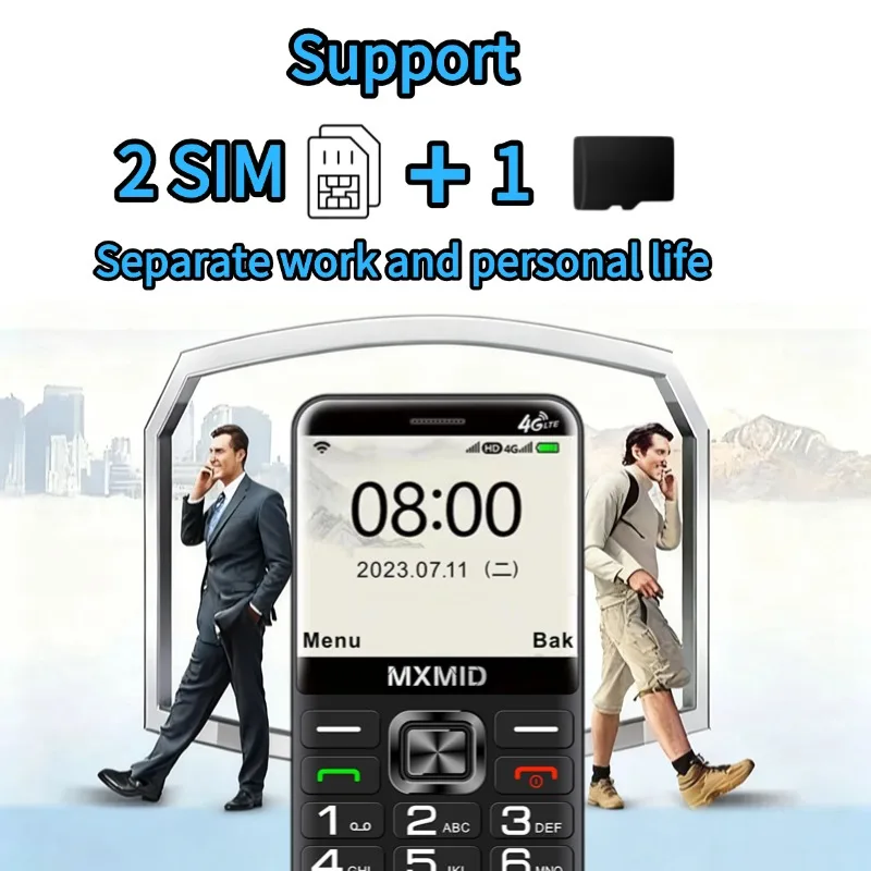Mafam G1000 هاتف محمول لكبار السن حجم عال أزرار كبيرة المزدوج سيم بطارية طويلة SOS زر بطارية طويلة الشعلة القوية GSM 2G #3
