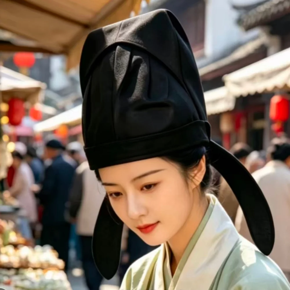 Ming Dynasty Hanfu Confucian Scholar Hat, Ancient Chinese Zhuangzi Literary Headwear Costume Accessory Cosplay Historical Events