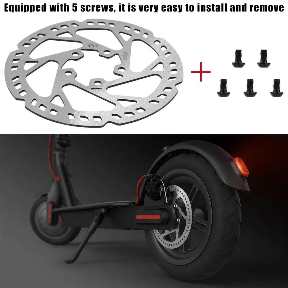 5-Loch-Bremsscheibe aus Edelstahl mit 5 Schrauben für Xiaomi M365 Pro Pro2 M365 MI 3 Elektroroller 135 mm Bremsscheibe